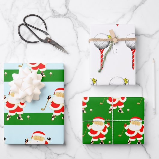 Golf Kerst Inpakpapier Vel (Voorkant)
