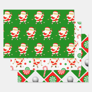 Golf Kerst Inpakpapier Vel