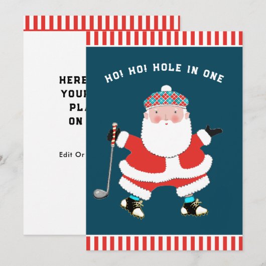 Golf Kerst Kaarten (Voorkant / Achterkant)