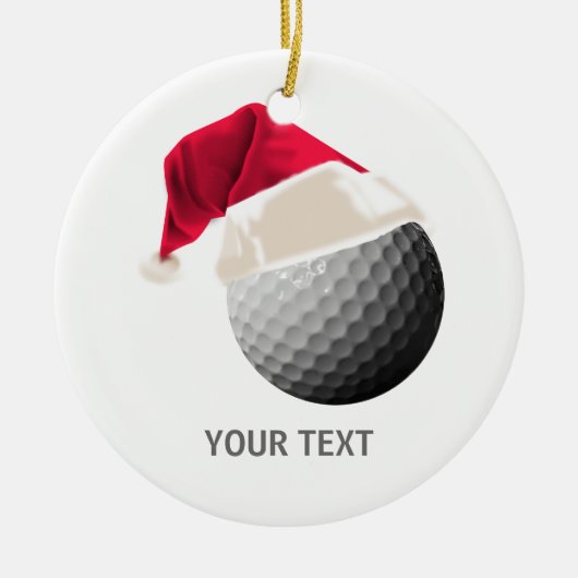 golf kerst keramisch ornament (Voorkant)