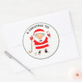 Golf Kerst Klassieker Ronde Sticker (Envelop)
