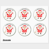 Golf Kerst Klassieker Ronde Sticker (Vel)
