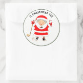 Golf Kerst Klassieker Ronde Sticker (Tas)