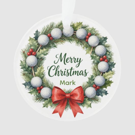 Golf Kerst Krans Ornament (voorkant)