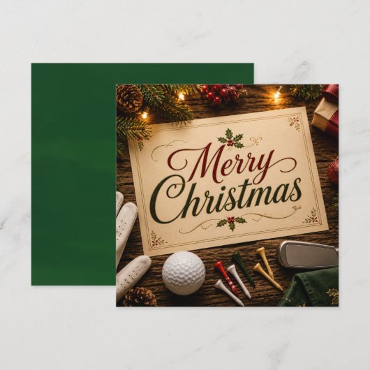 Golf Kerst met golfbal Feestdagenkaart (Voorkant / Achterkant)