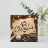 Golf Kerst met golfbal Feestdagenkaart (Staand voorkant)