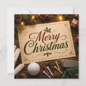 Golf Kerst met golfbal Feestdagenkaart (Voorkant)