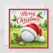 Golf Kerst met golfbal Feestdagenkaart (Voorkant)