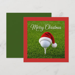 Golf Kerst met golfbal Feestdagenkaart