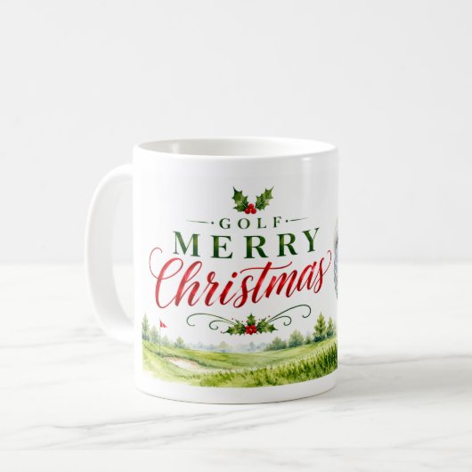 Golf Kerst met golfbal Sinterklaas hoed Koffiemok (Voorkant links)