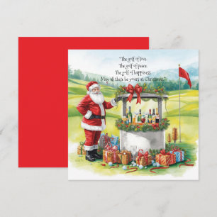 Golf Kerst met Kerstman Feest op de baan Feestdagenkaart