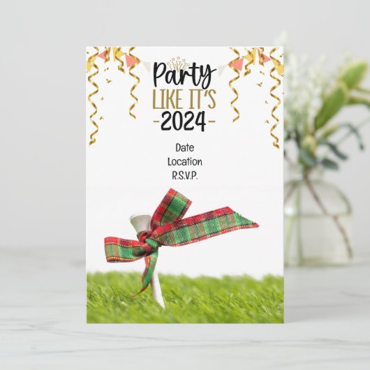 Golf Kerst & Nieuwjaar feest Kaart (Staand voorkant)