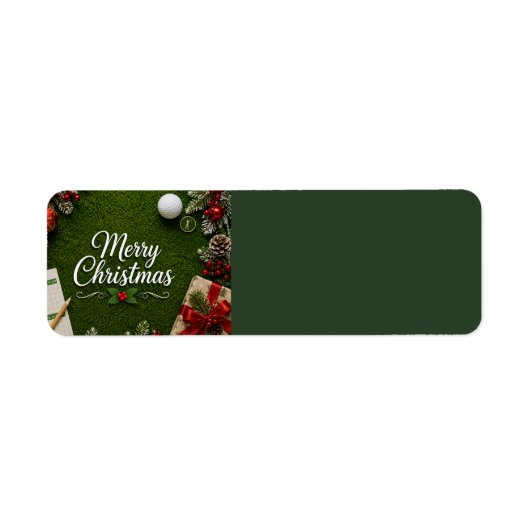 Golf Kerst op putting green Etiket (Voorkant)