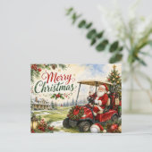 Golf kerst Par tee feest met Sinterklaas  Feestdagenkaart (Staand voorkant)