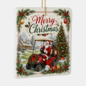 Golf Kerst Par tee-feest met Sinterklaas Keramisch Ornament (Rechts)