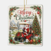 Golf Kerst Par tee-feest met Sinterklaas Keramisch Ornament (Links)