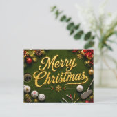 Golf Kerst Puttende Green Kerstkaart Briefkaart (Staand voorkant)