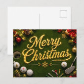 Golf Kerst Puttende Green Kerstkaart Briefkaart (Voorkant / Achterkant)
