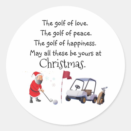 Golf-Kerst sticker met toestemming van de kerstman (Voorkant)