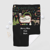 Golf Kerst thema cadeau voor golfer Golfhanddoek (Insitu)