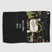Golf Kerst thema cadeau voor golfer Golfhanddoek (Horizontaal)