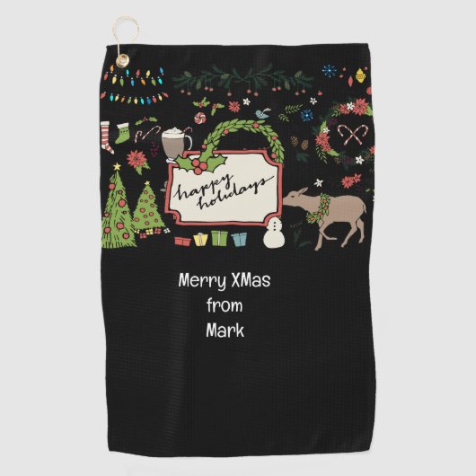 Golf Kerst thema cadeau voor golfer Golfhanddoek (Voorkant)