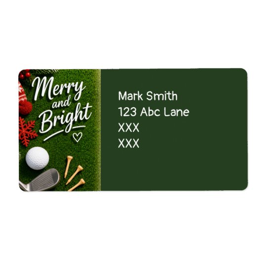 Golf Kerst thema Etiket (Voorkant)