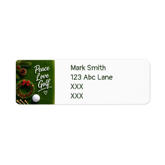 Golf Kerst thema Etiket (Voorkant)