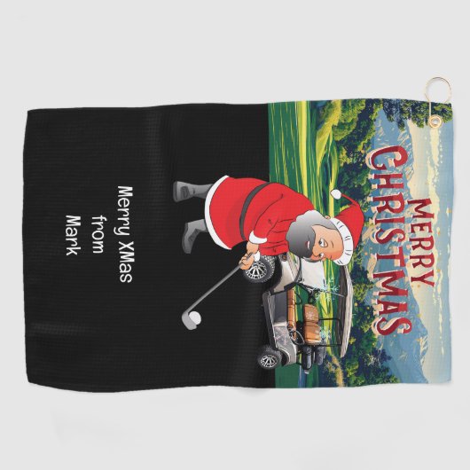 Golf Kerst thema met Sinterklaas Golfhanddoek (Horizontaal)