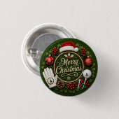Golf Kerst thema op groen gras Ronde Button 3,2 Cm (Voorkant /achterkant)