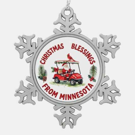 Golf Kerst Thema voor Boom Minnesota Ornament (Voorkant)
