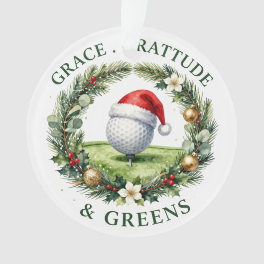 Golf Kerst Thema voor Boomornament Ornament (voorkant)