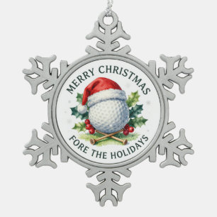 Golf Kerst Thema voor Boomornament Tin Sneeuwvlok Ornament