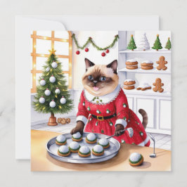 Golf Kerst thema voor kattenliefhebber golfer Feestdagenkaart
