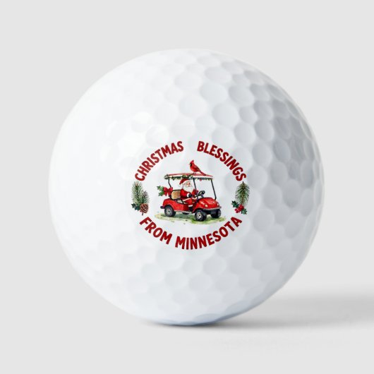 Golf Kerst Thema voor Minnesota Golfballen (Voorkant)