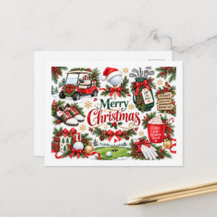 Golf Kerst thematische cadeaus voor golfer Feestdagenkaart