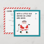Golf kerst uitnodigingen (Voorkant / Achterkant)