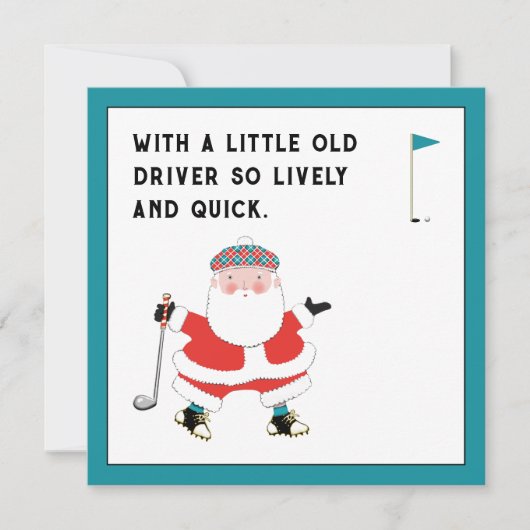 Golf kerst uitnodigingen (Voorkant)