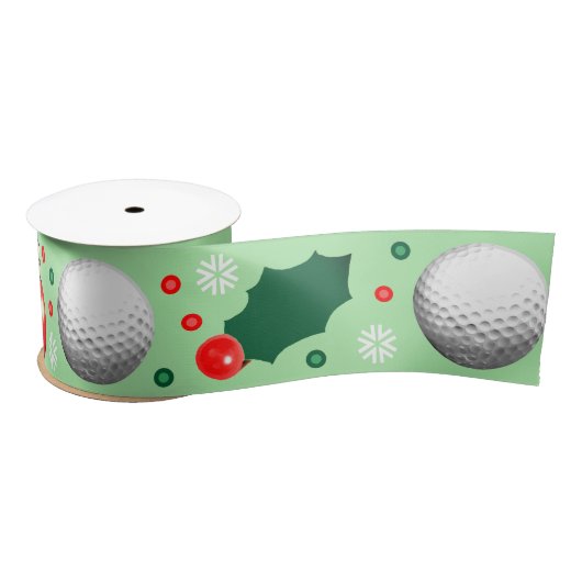 Golf Kerst Vakantie Gift Satijnen Lint (Spoel)