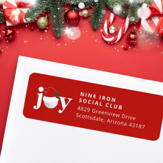 Golf Kerst Vakantie Vreugde Festive Moderne Rode Etiket