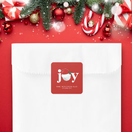 Golf Kerst Vakantie Vreugde Festive Moderne Rood Vierkante Sticker