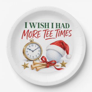 Golf kerst wensenlijst thema voor golfer papieren bordje