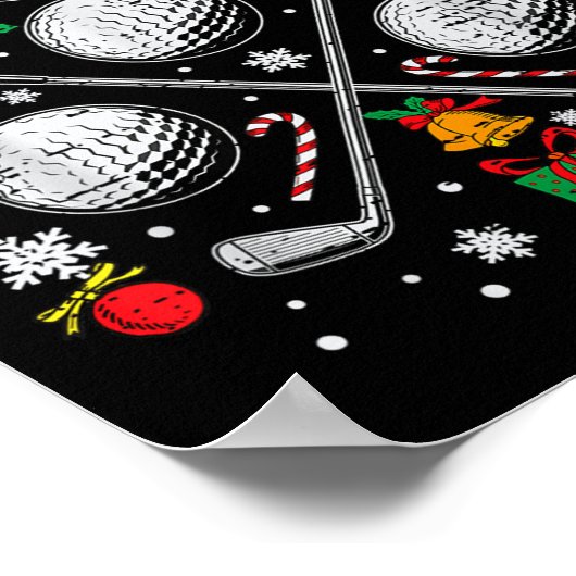 Golf Kerstboom Licht Pajama Golfer Xmas Mannen W Poster (Hoek)