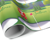 Golf kerstboom op rode auto met kerstman cadeaupapier (Rol Hoek)