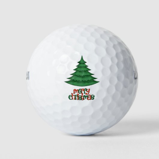 Golf Kerstboom Vrolijk Kerstfeest Golfballen (Voorkant)