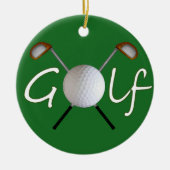 Golf kerstboomversiering keramisch ornament (Voorkant)