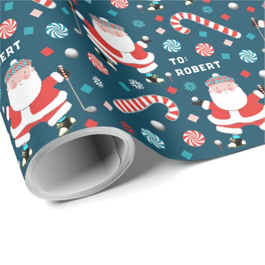 Golf Kerstcadeau Cadeaupapier (Rol Hoek)