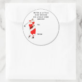 Golf Kerstcadeau Gift Tag Ronde Sticker (Tas)