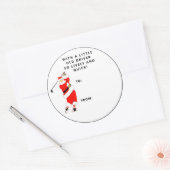 Golf Kerstcadeau Gift Tag Ronde Sticker (Envelop)