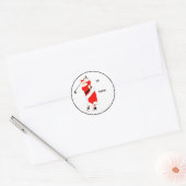 Golf Kerstcadeau Gift Tags Ronde Sticker (Envelop)